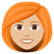 Woman- Medium-Light Skin Tone- Red Hair emoji on Emojione